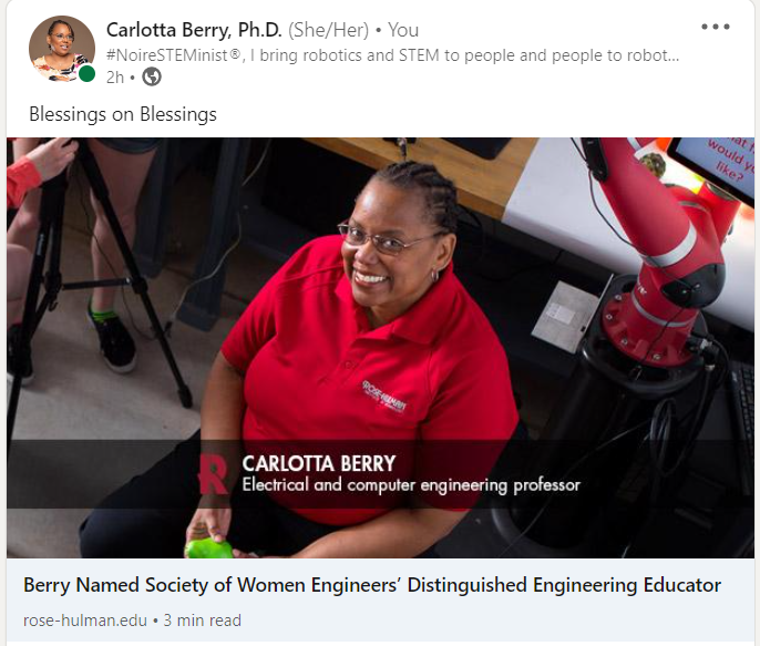 Dr. Carlotta Berry and Sawyer robot